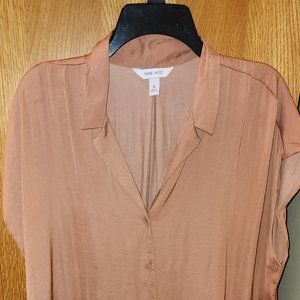 Copper short-sleeved Nine West lightweight Women's Blouse. XL